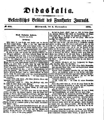 Didaskalia Mittwoch 3. November 1875