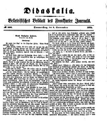 Didaskalia Donnerstag 4. November 1875