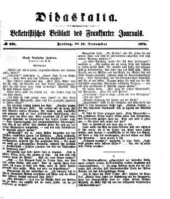 Didaskalia Freitag 19. November 1875