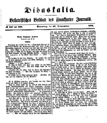 Didaskalia Sonntag 28. November 1875