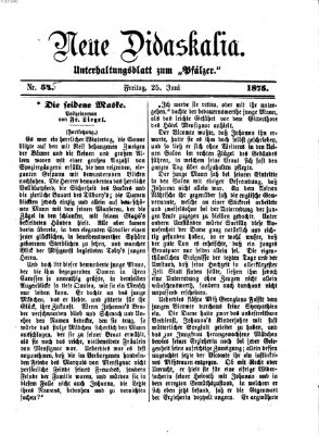 Neue Didaskalia (Pfälzer) Freitag 25. Juni 1875