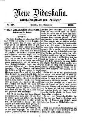 Neue Didaskalia (Pfälzer) Sonntag 26. September 1875