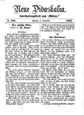 Neue Didaskalia (Pfälzer) Freitag 5. November 1875