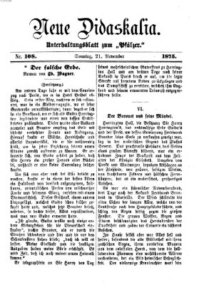 Neue Didaskalia (Pfälzer) Sonntag 21. November 1875