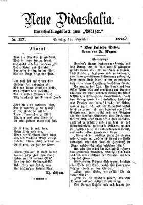 Neue Didaskalia (Pfälzer) Sonntag 19. Dezember 1875