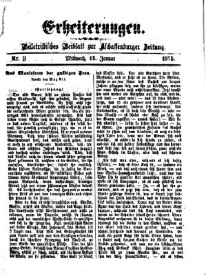 Erheiterungen (Aschaffenburger Zeitung) Mittwoch 13. Januar 1875