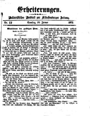 Erheiterungen (Aschaffenburger Zeitung) Samstag 16. Januar 1875