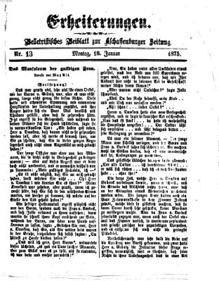 Erheiterungen (Aschaffenburger Zeitung) Montag 18. Januar 1875