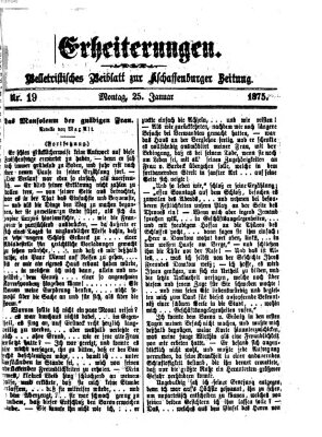 Erheiterungen (Aschaffenburger Zeitung) Montag 25. Januar 1875