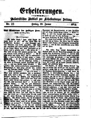 Erheiterungen (Aschaffenburger Zeitung) Freitag 29. Januar 1875