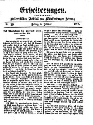 Erheiterungen (Aschaffenburger Zeitung) Freitag 5. Februar 1875