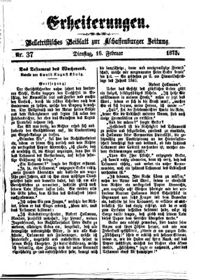 Erheiterungen (Aschaffenburger Zeitung) Dienstag 16. Februar 1875