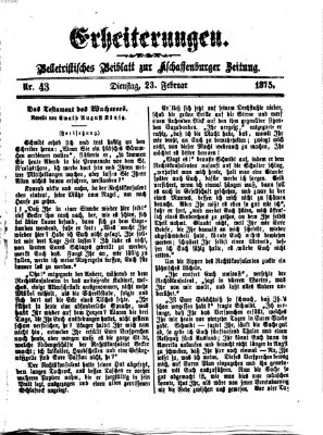 Erheiterungen (Aschaffenburger Zeitung) Dienstag 23. Februar 1875