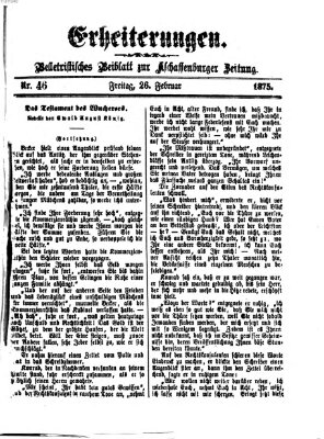 Erheiterungen (Aschaffenburger Zeitung) Freitag 26. Februar 1875