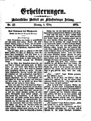 Erheiterungen (Aschaffenburger Zeitung) Montag 1. März 1875