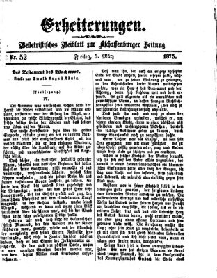 Erheiterungen (Aschaffenburger Zeitung) Freitag 5. März 1875