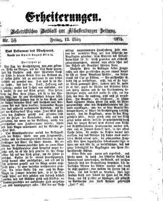 Erheiterungen (Aschaffenburger Zeitung) Freitag 12. März 1875