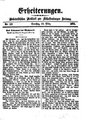 Erheiterungen (Aschaffenburger Zeitung) Samstag 13. März 1875