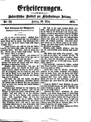 Erheiterungen (Aschaffenburger Zeitung) Freitag 26. März 1875