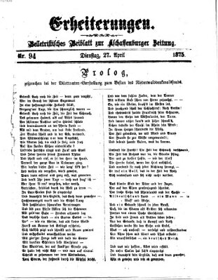 Erheiterungen (Aschaffenburger Zeitung) Dienstag 27. April 1875