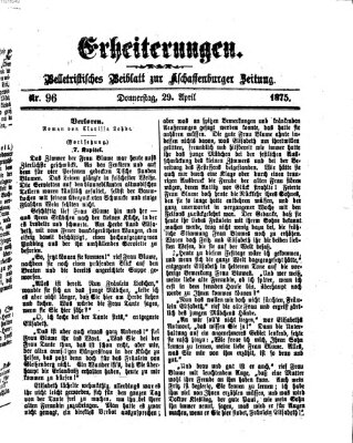 Erheiterungen (Aschaffenburger Zeitung) Donnerstag 29. April 1875