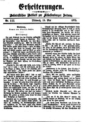 Erheiterungen (Aschaffenburger Zeitung) Mittwoch 19. Mai 1875