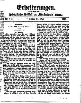 Erheiterungen (Aschaffenburger Zeitung) Freitag 21. Mai 1875