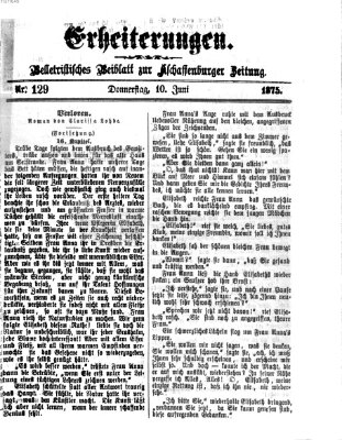 Erheiterungen (Aschaffenburger Zeitung) Donnerstag 10. Juni 1875