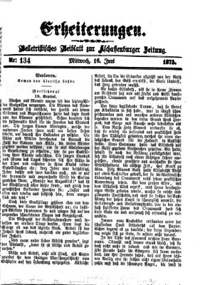 Erheiterungen (Aschaffenburger Zeitung) Mittwoch 16. Juni 1875