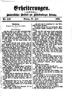 Erheiterungen (Aschaffenburger Zeitung) Montag 21. Juni 1875