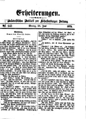 Erheiterungen (Aschaffenburger Zeitung) Montag 28. Juni 1875