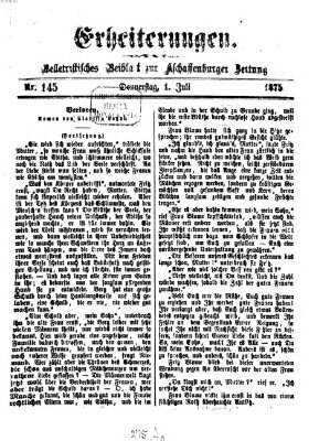 Erheiterungen (Aschaffenburger Zeitung) Donnerstag 1. Juli 1875