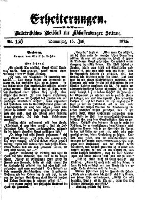 Erheiterungen (Aschaffenburger Zeitung) Donnerstag 15. Juli 1875