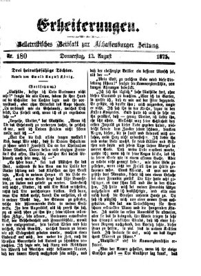 Erheiterungen (Aschaffenburger Zeitung) Donnerstag 12. August 1875