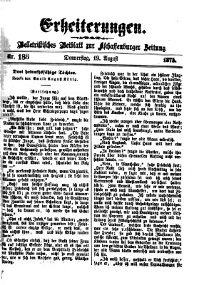 Erheiterungen (Aschaffenburger Zeitung) Donnerstag 19. August 1875