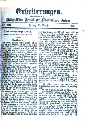 Erheiterungen (Aschaffenburger Zeitung) Freitag 20. August 1875