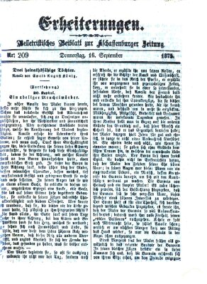 Erheiterungen (Aschaffenburger Zeitung) Donnerstag 16. September 1875