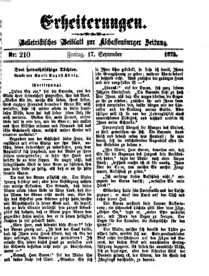 Erheiterungen (Aschaffenburger Zeitung) Freitag 17. September 1875