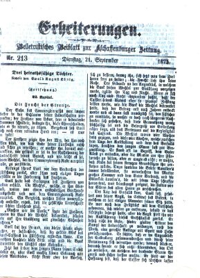 Erheiterungen (Aschaffenburger Zeitung) Dienstag 21. September 1875