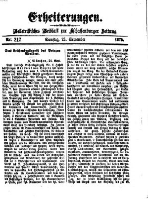 Erheiterungen (Aschaffenburger Zeitung) Samstag 25. September 1875