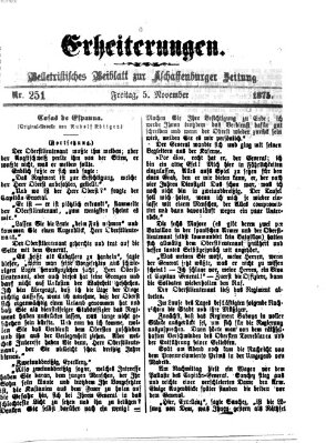 Erheiterungen (Aschaffenburger Zeitung) Freitag 5. November 1875