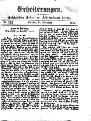 Erheiterungen (Aschaffenburger Zeitung) Samstag 13. November 1875