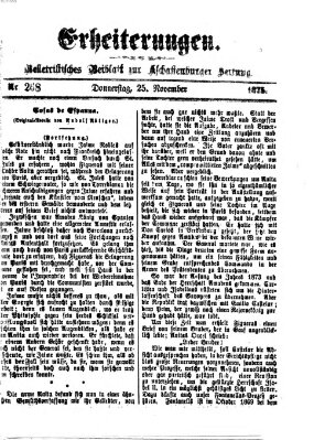 Erheiterungen (Aschaffenburger Zeitung) Donnerstag 25. November 1875