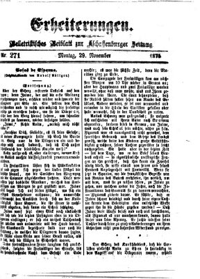 Erheiterungen (Aschaffenburger Zeitung) Montag 29. November 1875