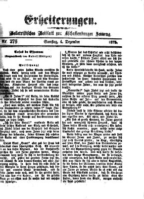 Erheiterungen (Aschaffenburger Zeitung) Samstag 4. Dezember 1875