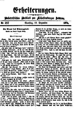 Erheiterungen (Aschaffenburger Zeitung) Samstag 18. Dezember 1875