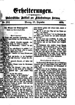 Erheiterungen (Aschaffenburger Zeitung) Montag 27. Dezember 1875