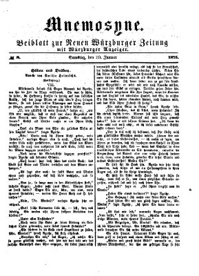 Mnemosyne (Neue Würzburger Zeitung) Samstag 30. Januar 1875