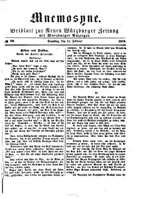 Mnemosyne (Neue Würzburger Zeitung) Samstag 13. Februar 1875