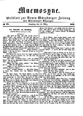 Mnemosyne (Neue Würzburger Zeitung) Samstag 20. März 1875